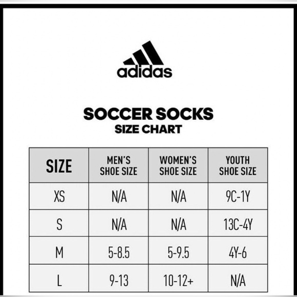 Adidas Soccer socks- set of 2 (red & black) size MD (youth: 4Y-6 / mens: 5-8.5) - Picture 3 of 3